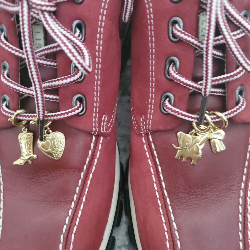 Perry Ellis America Women's Dimension Lea Nubuck Lace-Up Ankle Boots Cherry 8.5 - Picture 10 of 10
